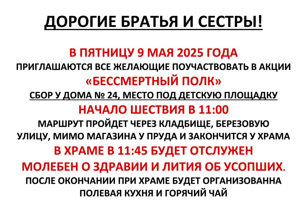 Бессмертный полк в д. Чудиново